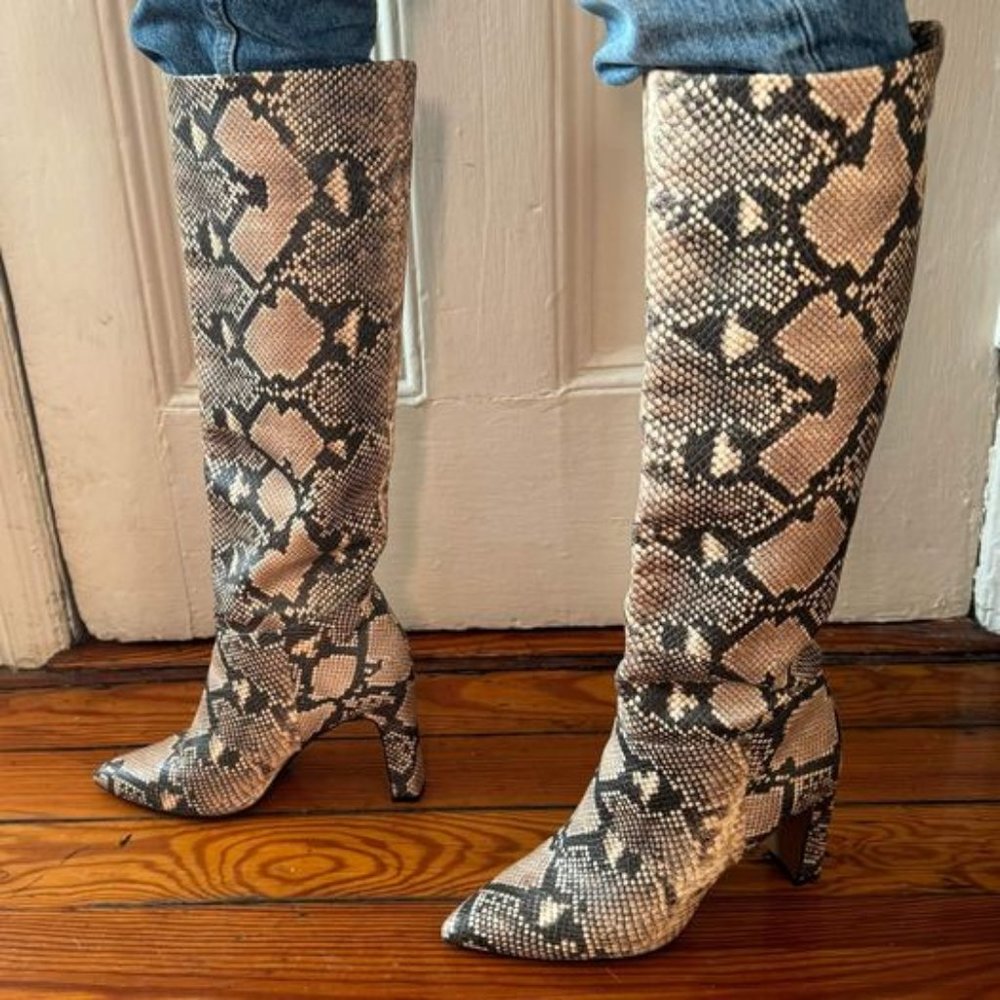 Snakeskin Knee High Boots - Steven by Steve Madden
